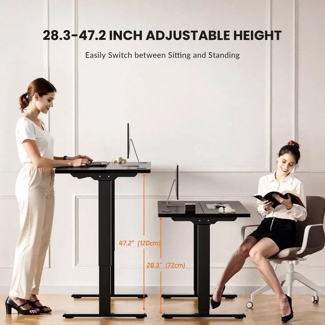 Alt view image 3 of 6 - Dual Motor Electric Standing Desk Frame for 43.3 to 70.8" Table Tops, 330lbs Weight Capacity,Ergonomic Standing Height Adjustable Base with Memory Controller,Black Frame Only