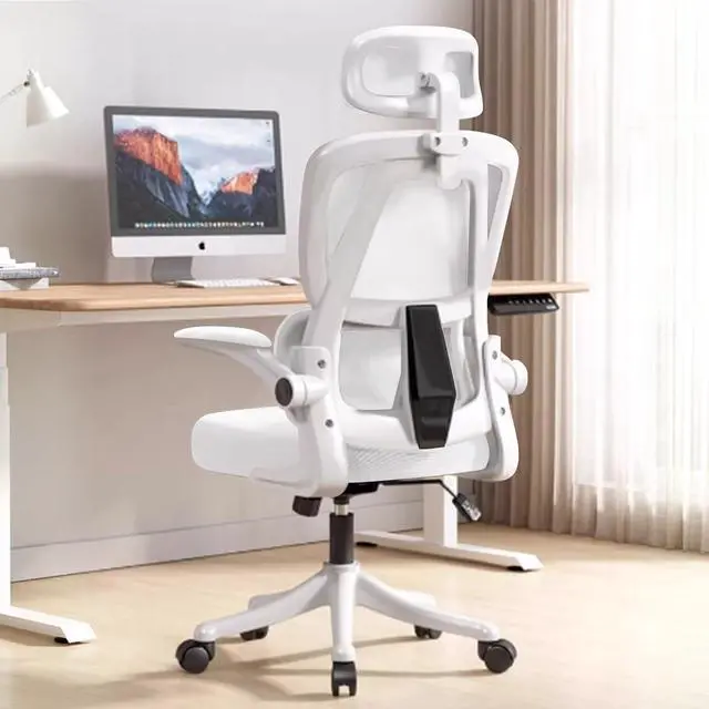 Main image of Ergonomic Office Chair Computer Desk Chairs with Flip-up Armrests and Lumbar Support, High Back Mesh Gaming Chairs Rolling Work Swivel Task Chairs with Adjustable Headrest