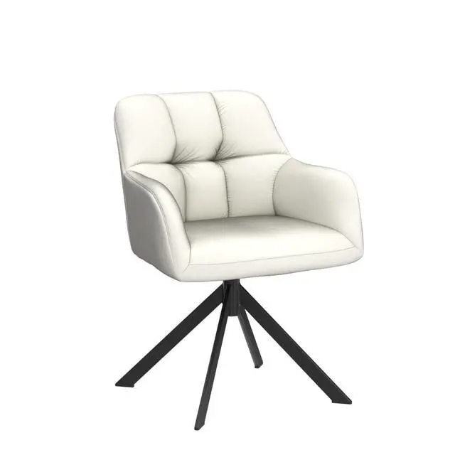 Alt view image 4 of 6 - Comfy Velvet Desk Chair Modern Computer Task Chair no Wheels Swivel Accent Chair with Mid Back Arm Chair for Living Room/Bedroom/Home Office(Beige)