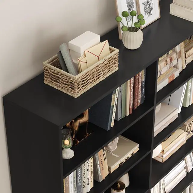 Alt view image 6 of 6 - 83.7" Tall Bookshelf and Bookcase, 7-Tier Extra Large Bookshelf with Double Storage, 14 Open Display Shelves for Home Office, Study and Living Room, Black