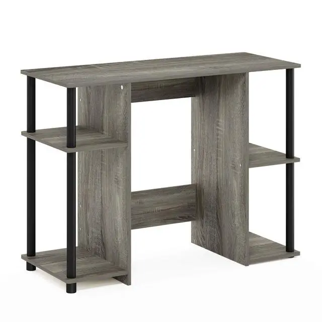 Alt view image 5 of 6 - Jaya Computer Study Desk With Open Storage, French Oak Grey/Black