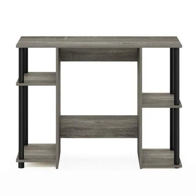 Alt view image 6 of 6 - Jaya Computer Study Desk With Open Storage, French Oak Grey/Black