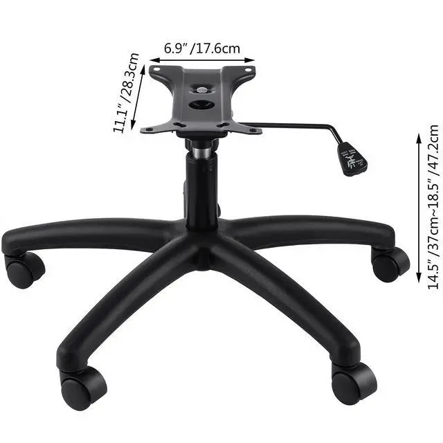 Alt view image 2 of 6 - 28" Swivel Chair Base Replacement, Office Chair Base, 350 Pounds Heavy Duty Gaming Chair Replacement Base with Bottom Plate Stand Cylinder and Casters