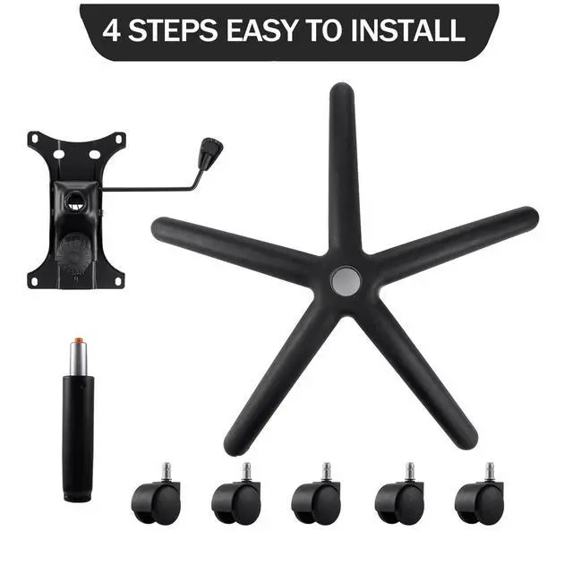 Alt view image 6 of 6 - 28" Swivel Chair Base Replacement, Office Chair Base, 350 Pounds Heavy Duty Gaming Chair Replacement Base with Bottom Plate Stand Cylinder and Casters