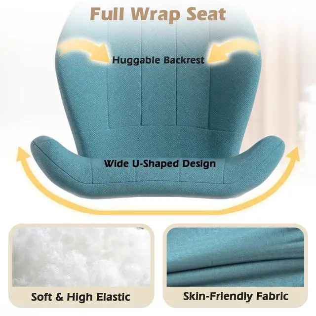 Alt view image 4 of 6 - Criss Cross Chair with Wheel for Bedroom & Office & Home Blue
