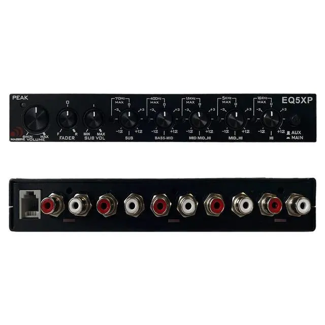 Alt view image 2 of 4 - EQ5XP | 5-Band Car Audio Parametric Equalizer with 9V Line Driver, Subwoofer Control & Adjustable Fader - in-Dash EQ for Pro Sound Tuning