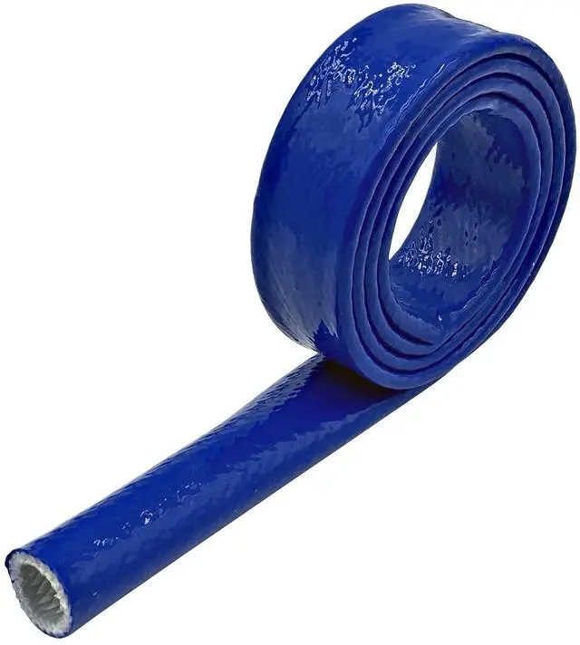 Main image of 1.25" Thermo Armor Silicone Coated Fiberglass Fire Sleeve - 25 Feet - Blue