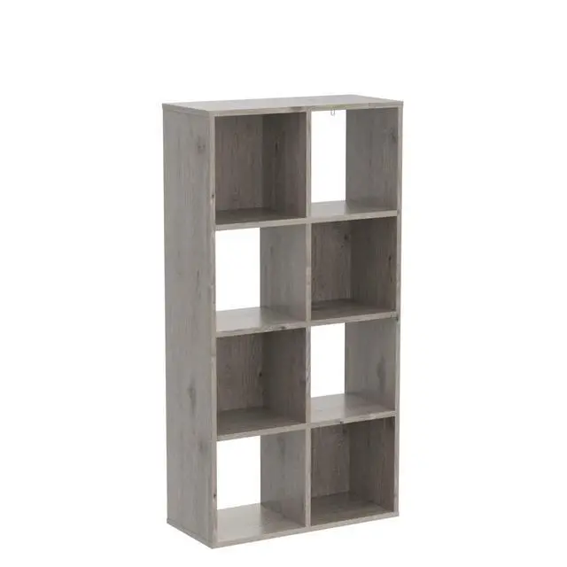 Alt view image 4 of 6 - 11-Inch Cube Storage Organizer Shelf w/Back, with Exterior Edge, Room Storage Shelves Divider, Bookcase, 6-Cube / 8-Cube / 9-Cube, Colors Available in Rustic Grey Oak and White