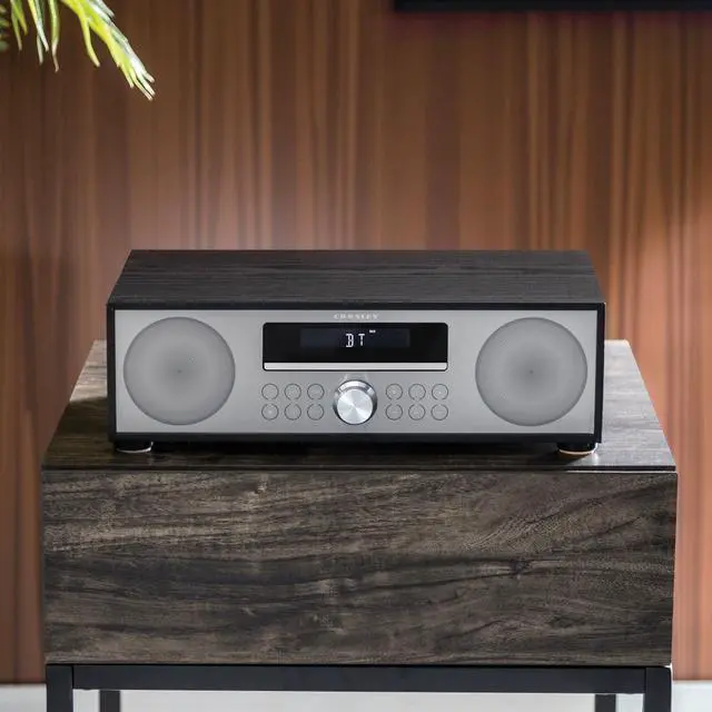 Alt view image 4 of 4 - CR3501A-BK Fleetwood Retro Alarm Clock FM Radio and CD Player with Stereo Bluetooth Speakers, Black