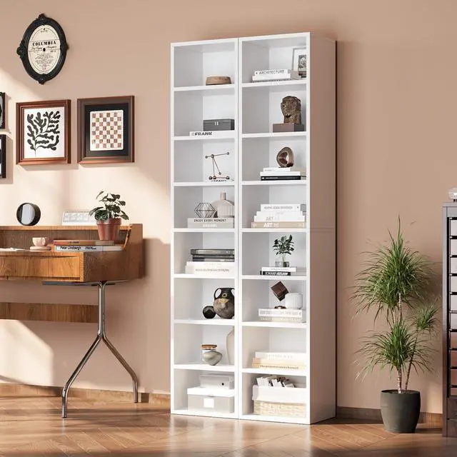 Alt view image 5 of 6 - 71.5" Tall Narrow Bookshelf, 8-Tier Cube Display Rack, Modern Corner Bookshelf with Storage Space, CD Storage Cabinet for Home Office