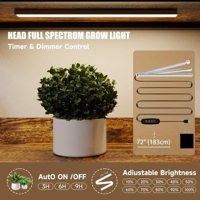 Alt view image 3 of 6 - Large Farmhouse Style 5 Tiers Corner Bookshelf with Grow Light, Extra Wide Plant Stand & Bookcase for Home Office Craft SpaceLiving Room, Rustic Wooden Corner Shelf for Indoor Plants