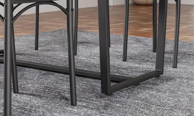 Alt view image 6 of 6 - 4 Pieces Dining Set 4-Piece Kitchen Table Set Perfect, Easy Assembly Seater for Indoor Home, Dinner, Kitchen, Gray(1 Table+2Chair+1Stool