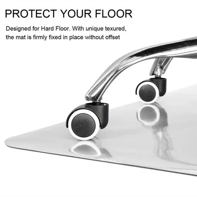 Alt view image 4 of 6 - Office Chair Mat for Hard Floor, 36"x48" Non-Slip Under Computer Desk Chair Floor Protector, Heavy Duty Clear Plastic Chair Mats for Rolling Gaming and Work Chairs (Hard Floor 90*120*0.15cm)