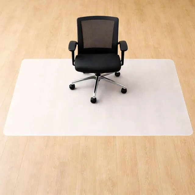 Alt view image 2 of 6 - Anti-Slip Chair Mat for Hard Floors, 46" x 57" Durable White Office Hardwood Floor Protector with Non-Slip Backing, Rectangular, Durable Eco-Friendly Polypropylene, Foldable, Multiple Sizes