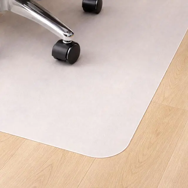 Alt view image 4 of 6 - Anti-Slip Chair Mat for Hard Floors, 29 x 46 Durable White Office Hardwood Floor Protector with Non-Slip Backing, Rectangular, Eco-Friendly Polypropylene, Shipped Flat
