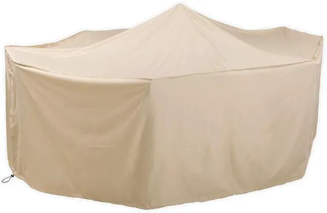 Main image of Heavy Duty Weather Resistant Deluxe Outdoor Large Rectangle Table and Chairs Cover, 2 Ply Polyester, 106 L x 71 W x 35 H - Sand
