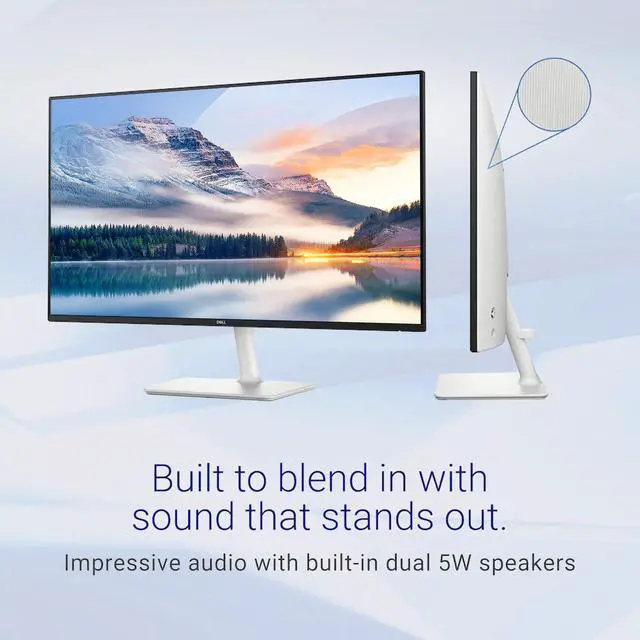 Alt view image 4 of 4 - 24" IPS FHD Computer Monitor, 100Hz Refresh Rate, Integrated Dual 5W Speakers, 99% sRGB Color Gamut, 1500:1 Contrast Ratio, 2 x HDMI Ports, Ultra-Thin Bezel, Ash White