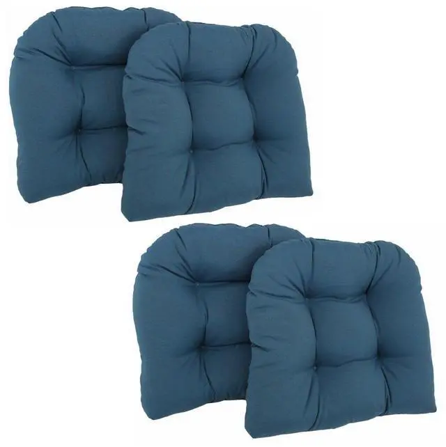 Main image of 19-inch U-Shaped Twill Tufted Dining Chair Cushions (Set of 4) Black