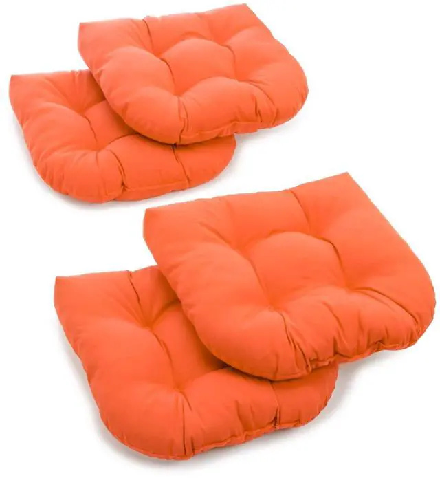 Main image of Twill Rounded Back Chair Cushion, 19" x 19", Tangerine Dream 4 Count