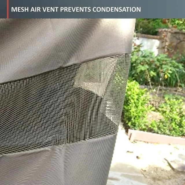 Alt view image 5 of 6 - Premium Waterproof Patio Chair Furniture Cover with Adjustable Peel and Secure Fasteners | High Back Dining Chair | 27" W x 30" D x 42" H (Taupe) - 6 Pack
