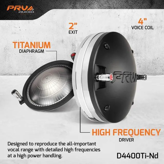 Alt view image 4 of 6 - D4400Ti-Nd 2" Exit Titanium Neodymium 400 Watts Pro Audio Compression Driver 4" VC 110dB (Single)