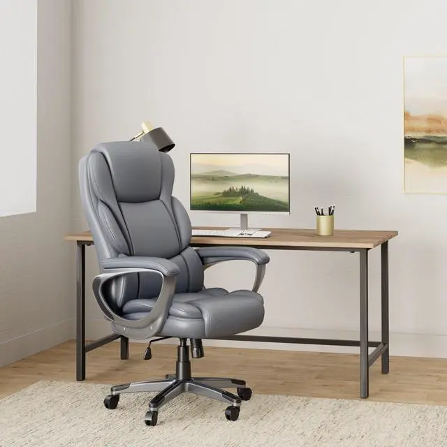Alt view image 2 of 6 - Mcallum Bonded Leather Managers Chair Gray