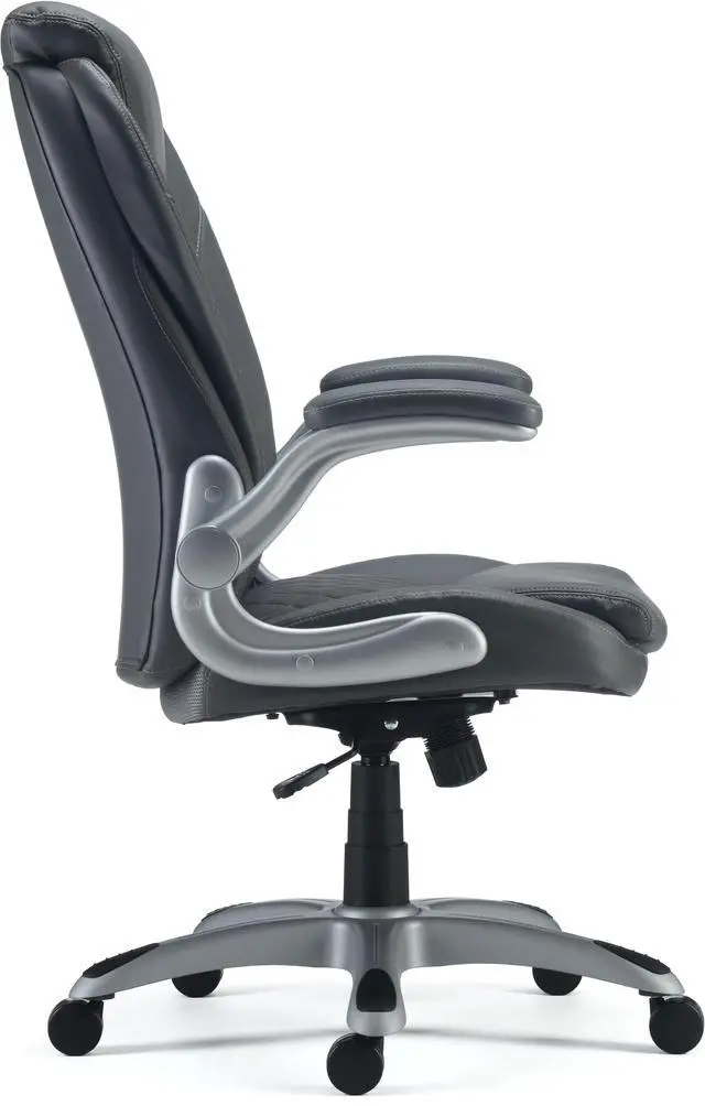 Alt view image 2 of 6 - Sorina Bonded Leather Chair, Grey