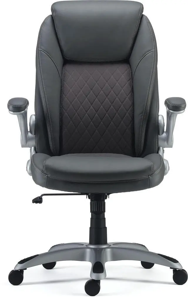 Alt view image 3 of 6 - Sorina Bonded Leather Chair, Grey