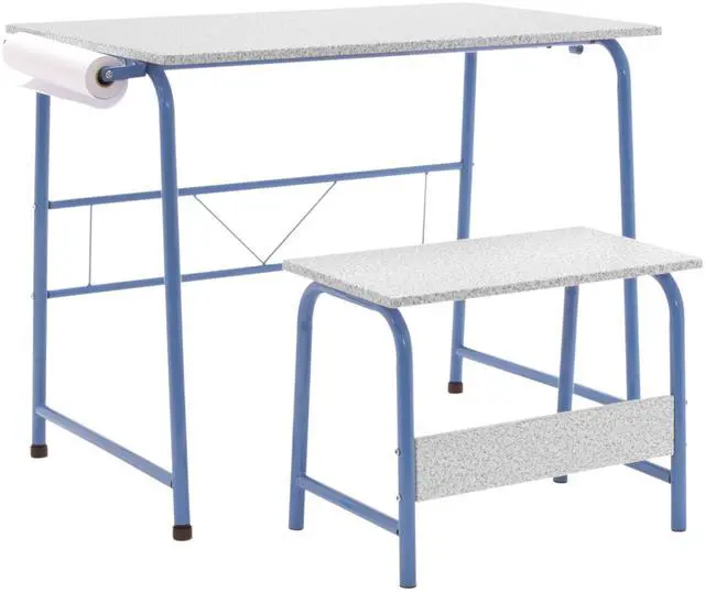 Main image of Project Center, Kids Craft Table with Bench In Blue / Spatter Gray 55126