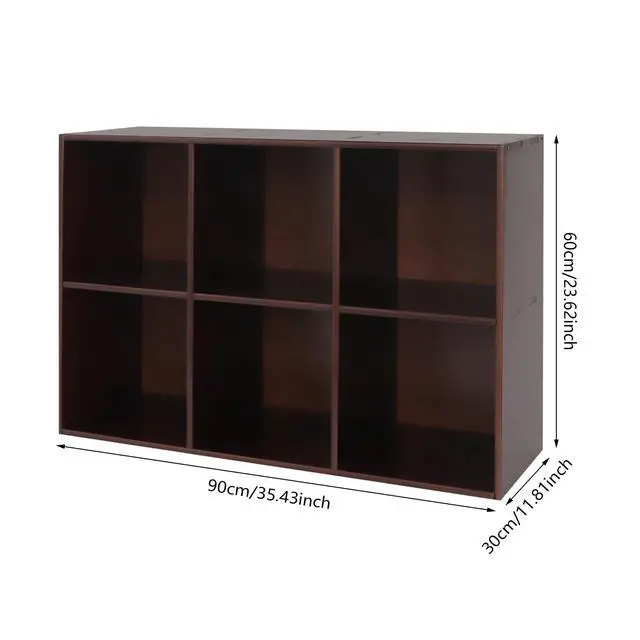 Alt view image 3 of 6 - 6 Cube Storage Organizer - Solid Wood Bookshelf - Cube Shelf - Vertical or Horizontal Bookcase - Open Book Shelf - Easy Assembly for Bedroom, Living Room, Office
