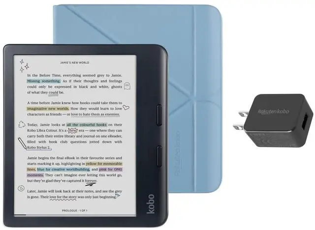 Main image of Libra Colour Black eReader with Case Bundle