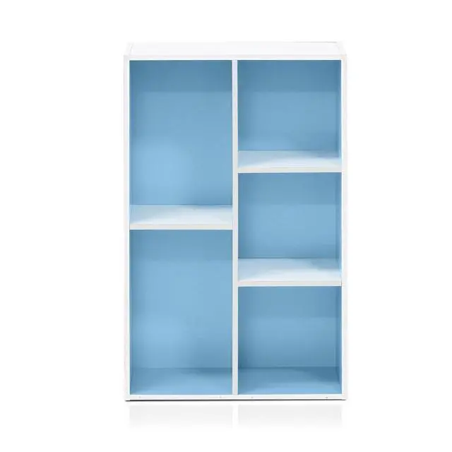 Alt view image 5 of 6 - 5-Cube Reversible Open Shelf, White/Light Blue, Multifunctional Shelf Storage Organizer for Home Decor