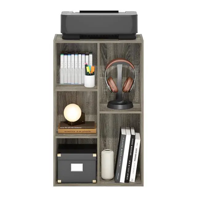 Alt view image 5 of 5 - 5-Cube Reversible Open Shelf, French Oak Grey, Multifunctional Shelf Storage Organizer for Home Decor