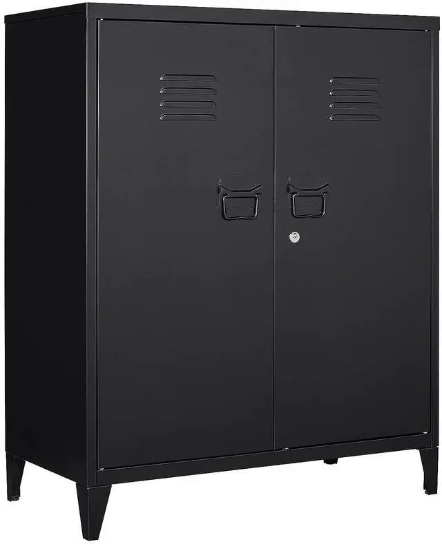 Main image of Metal Locker with 2 Doors, Metal Storage Sideboard Accent Cabinets for Kitchen, Pantry, Home Office and Garage