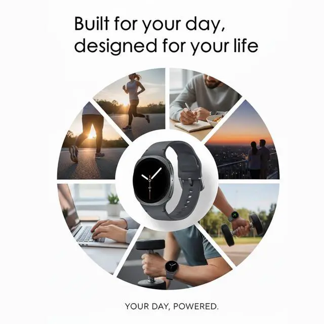 Alt view image 3 of 4 - Galaxy Watch 8 (2025) 40mm Buletooth Smartwatch, US Version Fitness & Sleep Tracking, Energy Score, Heart Rate Monitor, Android Compatible (Not for iOS) Graphite with Extra Sport Band