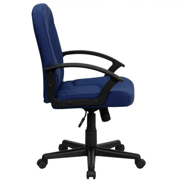 Alt view image 6 of 6 - Mid-Back Navy Fabric Executive Swivel Office Chair with Nylon Arms