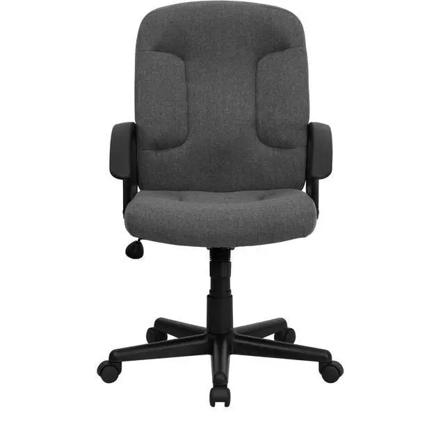 Alt view image 5 of 6 - Mid-Back Gray Fabric Executive Swivel Office Chair with Nylon Arms