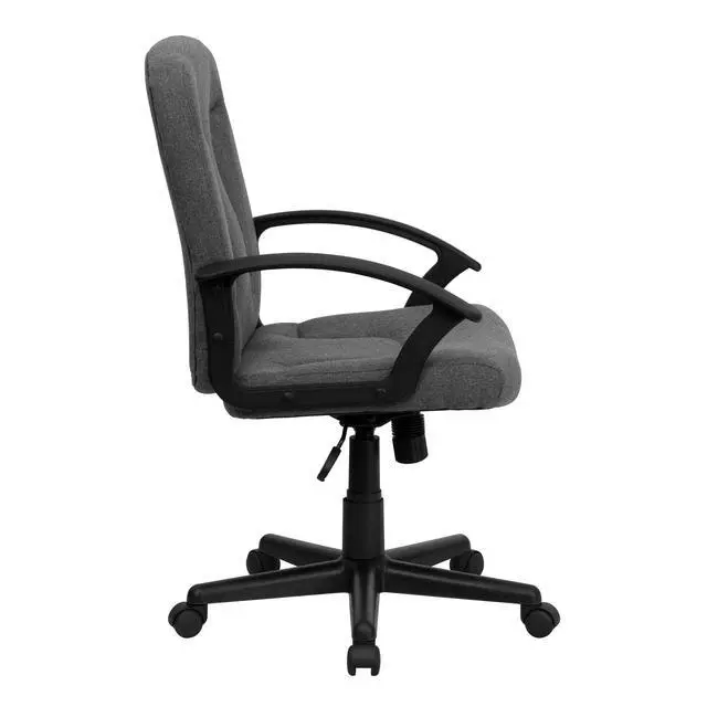 Alt view image 6 of 6 - Mid-Back Gray Fabric Executive Swivel Office Chair with Nylon Arms