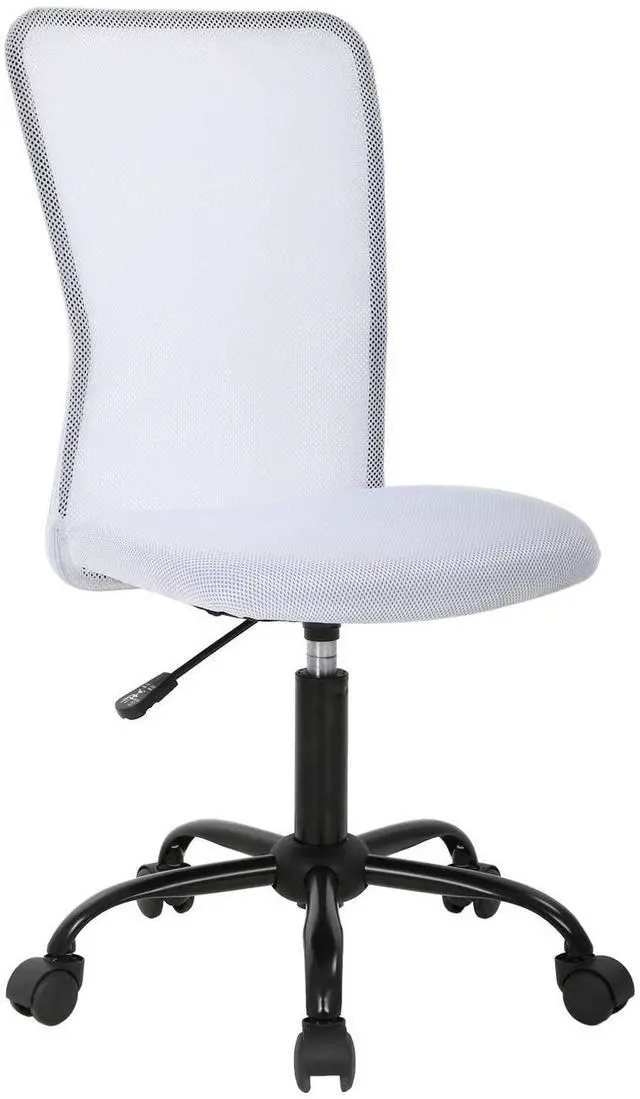 Main image of Office Chair, Mid Back Armless Ergonomic Adjustable Rolling Swivel Back Support Executive Desk Chair, Computer Mesh Chair Modern Task Chair with Wheels for Home and Office- White