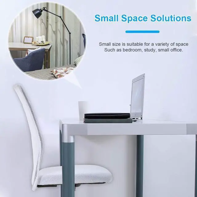 Alt view image 4 of 6 - Office Chair, Mid Back Armless Ergonomic Adjustable Rolling Swivel Back Support Executive Desk Chair, Computer Mesh Chair Modern Task Chair with Wheels for Home and Office- White