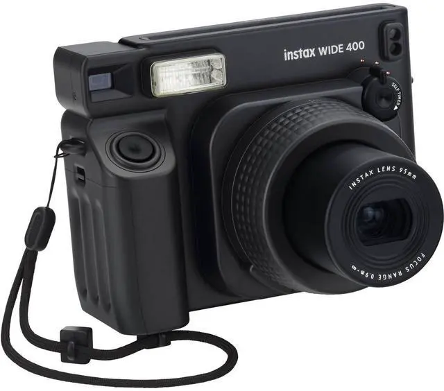 Alt view image 4 of 4 - INSTAX Wide 400 Instant Camera | Jet Black Bundled with INSTAX Wide Instant Film | 20 Exposures + Wide Album & Colored Frames + Cleaning Cloth (4 Items)