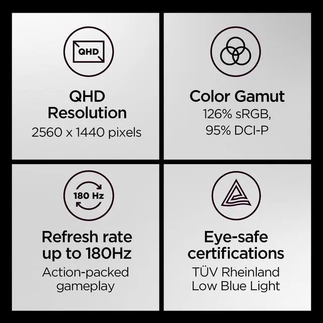 Alt view image 2 of 3 - Legion Y27h-30 Monitor - Gaming Monitor - 27" QHD Display - Overclocked 180z Refresh Rate - Artery Software - AMD FreeSync Premium - 0.5ms MPRT - Raven Black NearEdgeless Design