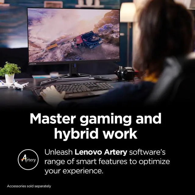 Alt view image 3 of 3 - Legion Y27h-30 Monitor - Gaming Monitor - 27" QHD Display - Overclocked 180z Refresh Rate - Artery Software - AMD FreeSync Premium - 0.5ms MPRT - Raven Black NearEdgeless Design