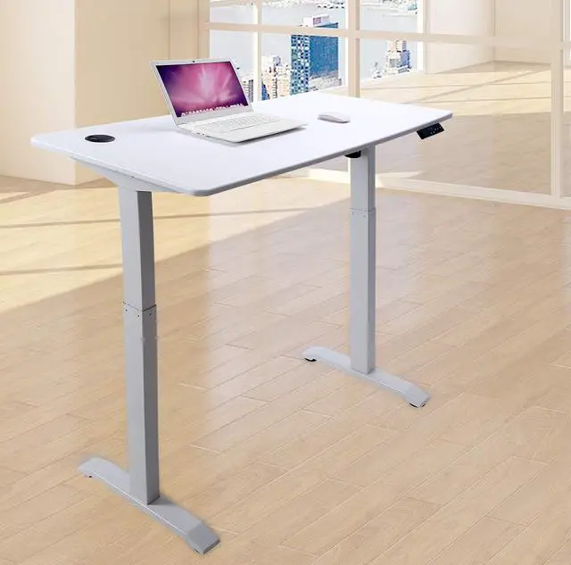 Alt view image 2 of 6 - Electric Height Adjustable Standing Table, Sit Stand Workstation, Gaming Desk, Motorized Whole-Piece Desk Board 48 * 24 in (KT1001-WW)