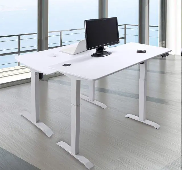 Alt view image 5 of 6 - Electric Height Adjustable Standing Table, Sit Stand Workstation, Gaming Desk, Motorized Whole-Piece Desk Board 48 * 24 in (KT1001-WW)