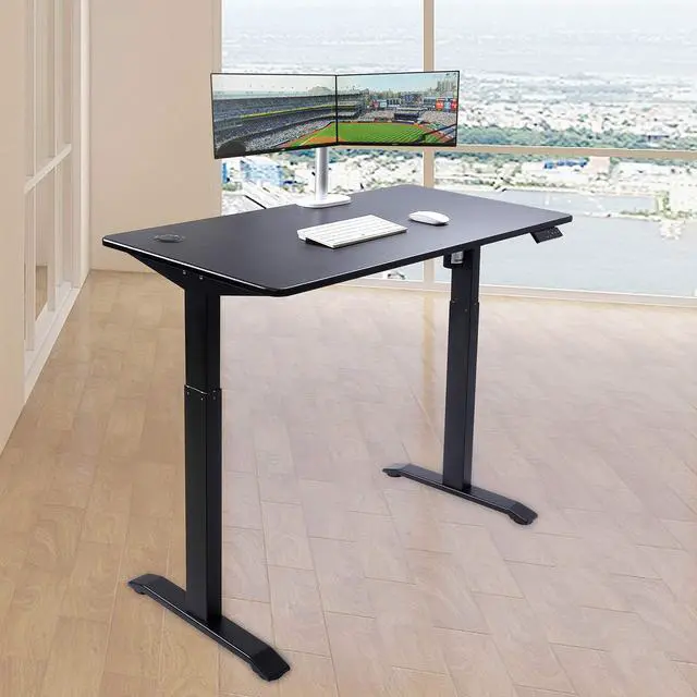 Alt view image 2 of 6 - Electric Height Adjustable Standing Desk, Electric Standing Workstation, Sit Stand Home Office Desk, Gaming Table, Whole-Piece Desktop Board 48 * 24 in (KT1001-BB)