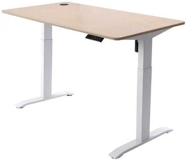 Main image of Electric Height Adjustable Standing Desk, Electric Standing Workstation, Sit Stand Home Office Desk, Gaming Table, Whole-Piece Desktop Board 48 * 24 in (KT1001-LW)