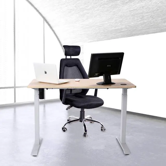 Alt view image 4 of 6 - Electric Height Adjustable Standing Desk, Electric Standing Workstation, Sit Stand Home Office Desk, Gaming Table, Whole-Piece Desktop Board 48 * 24 in (KT1001-LW)