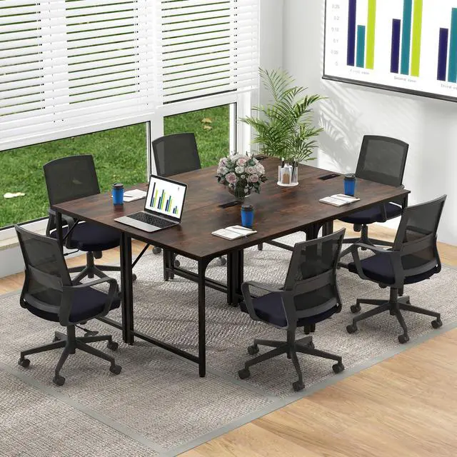 Alt view image 5 of 6 - 32 Computer Desk with Charging Station, Modern Simple Study Writing Desk with Storage Bag, Headphone Hook, Sturdy Metal Frame, Home Office Workstation