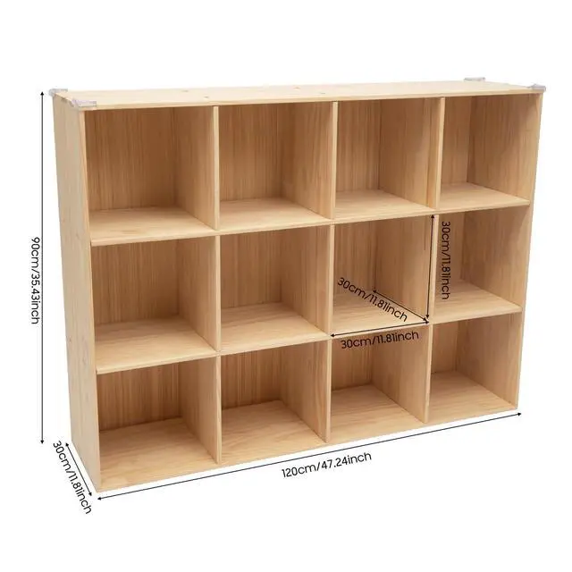 Alt view image 2 of 6 - 15 Cube Storage Organizer - Solid Wood Bookshelf - Cube Shelf - Vertical or Horizontal Bookcase - Open Book Shelf - Easy Assembly for Bedroom, Living Room, Office